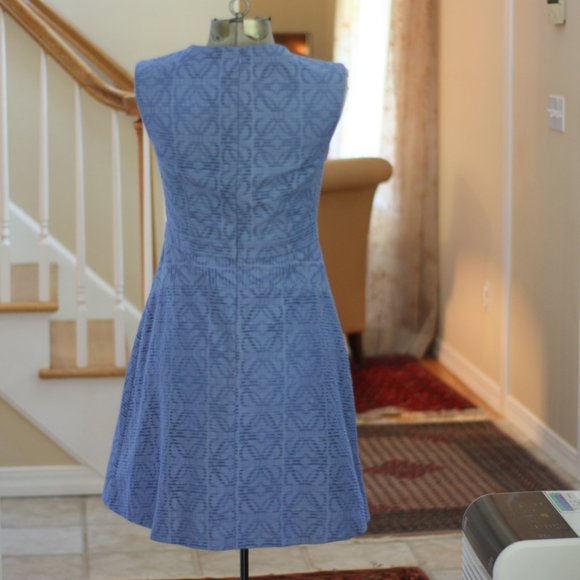 J. CREW Blue Lace-like Sleeveless Dress - Picture 3 of 6